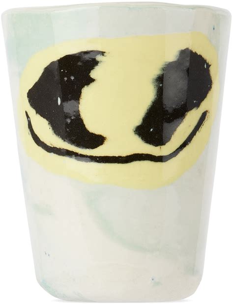 Dum Keramik Green And White One Smiley Mug