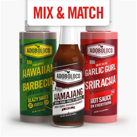 Sriracha Hawaiian Bbq And Hot Sauce Set Mix And Match