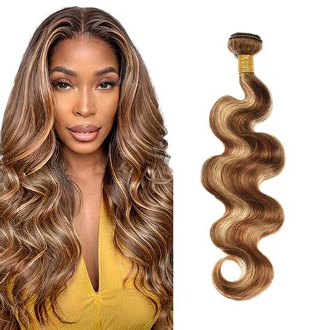 Amazon P4 27 Bundles Honey Blonde Body Wave Human Hair Bundles 28