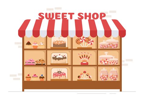 Sweet Shop Selling Various Bakery Products Cupcake Cake Pastry Or