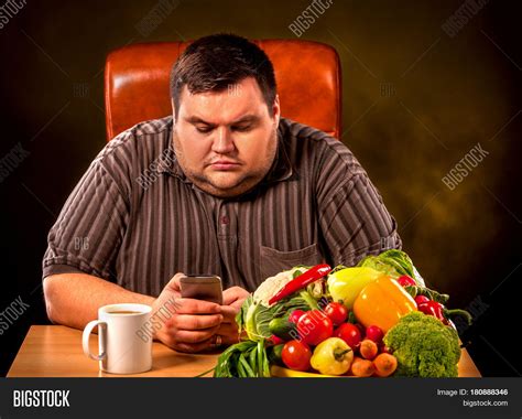 Diet Fat Man Eating Image & Photo (Free Trial) | Bigstock