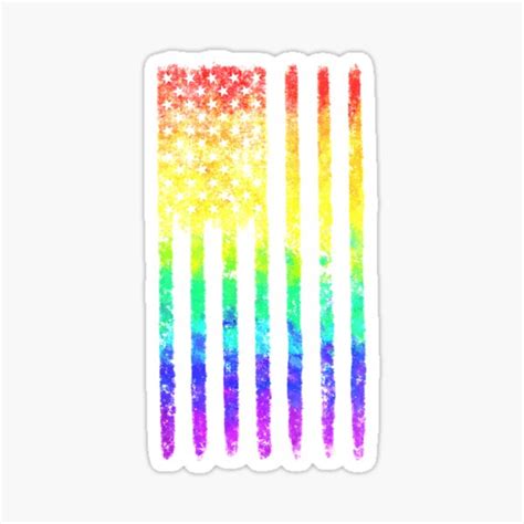 Unique Distressed Rainbow American Flag Gay Pride Patriot Us Sticker For Sale By