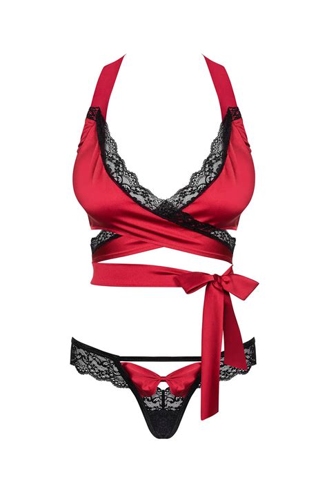 Dessous Set Mit Schleifendesign Rot Dessous Sets Club Hot Fashion Odretto Highheels