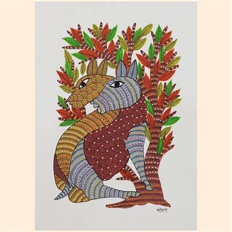 gond art tribal folk paintings  madhya pradesh culturati