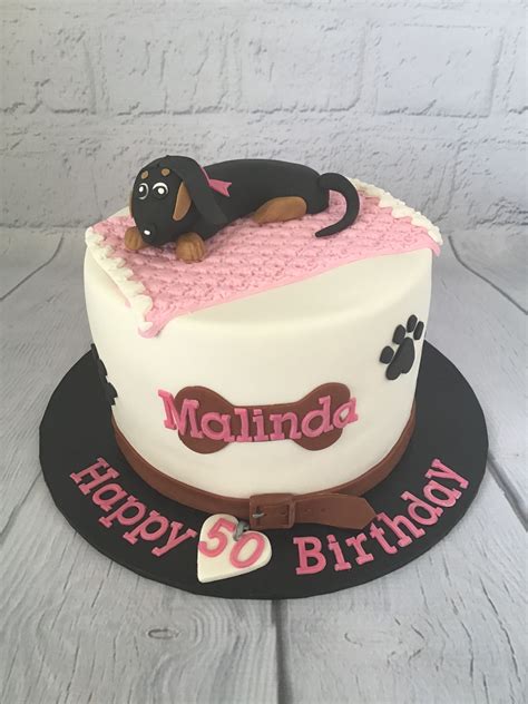 Dachshund birthday cake Dachshund Cake, Dog Cake, Happy 50th Birthday ...