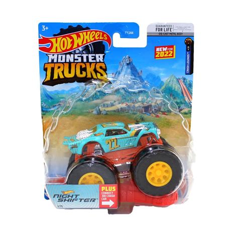 Hot Wheels Monster Trucks Scale Night Shifter Includes Connect And Crash Car Walmart