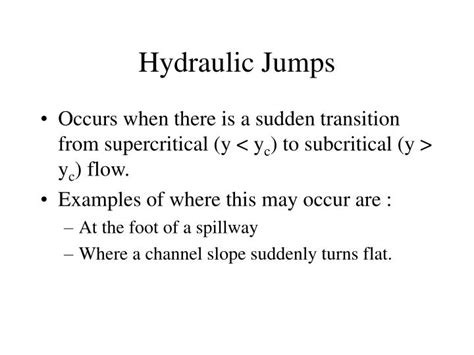 Ppt Hydraulic Jump As An Application Of Momentum Equation Powerpoint