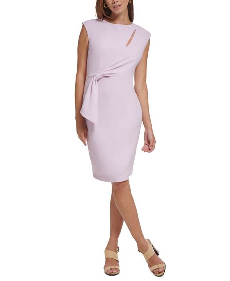 Calvin Klein Petite Keyhole Side Tie Sheath Dress In Pink Lyst