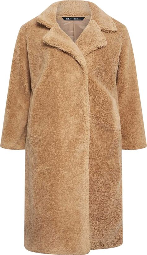 Yours Curve Brown Teddy Maxi Coat Womens Plus Size Curve Shopstyle