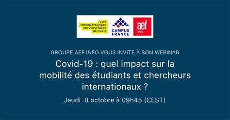 Covid 19 quel impact sur la mobilité des étudiants et chercheurs