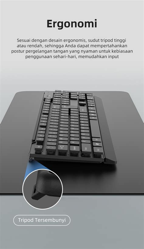 Jual Hot Basike Keyboard Mouse Wireless Portable Gaming Mechanical Full Size Bass For Pc Laptop