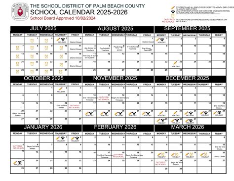 Palm Beach County School Calendar 2025-2026 | Downloadable