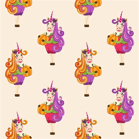 Magic Unicorn Seamless Pattern Unicorn With Purple Long Curly Hair 7645982 Vector Art At Vecteezy