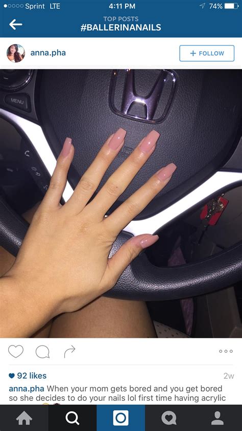 Pinkish Nude Coffin Ballerina Nails Ballerina Nails Neutral Nails Trendy Nails