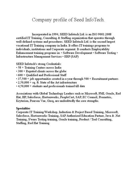 An Overview Of Seed Infotech A Leading Indian It Training Consulting