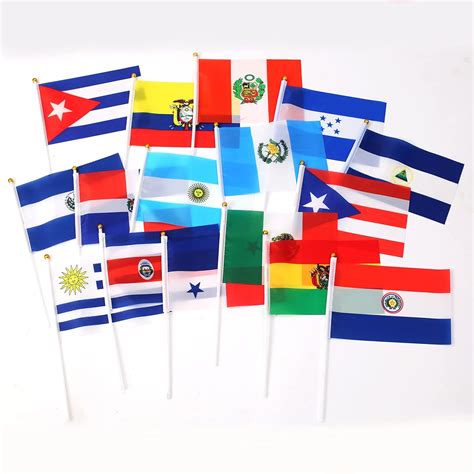 Amazon.com: 21 Pack Latin American Country Flags, Small Flags of the