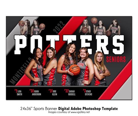 BASKETBALL BANNER002 24x36 Adobe Photoshop Banner Digital Template ...