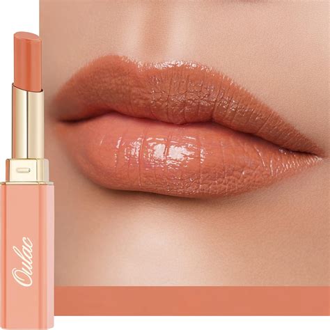 Oulac Nude Peach Lipstick Moisture Shine Lipsticks For Women Tinted