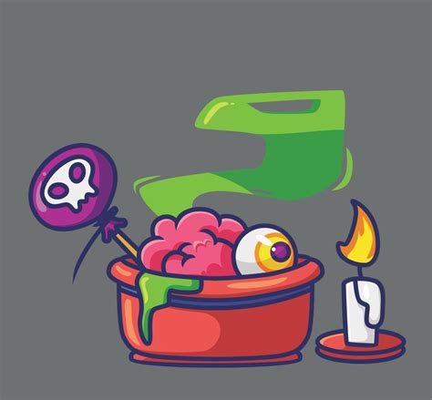 Cute Scary Candy Cartoon Halloween Event Concept Isolated Illustration