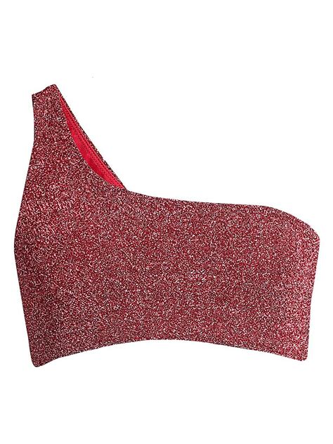 Mikoh Metallic One Shoulder Bikini Top Editorialist