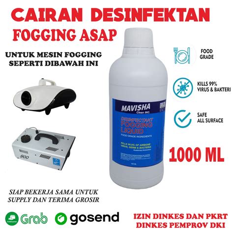 Jual Cairan Fogging Desinfektan Disfektan Liquid Hot Fogging Asap Ml Untuk Mobil Dan