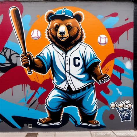 Bears Baseball Game As Player Stable Diffusion Online