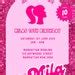 Hot Pink Barbie Theme Birthday Party Invitation Glitter Sparkles