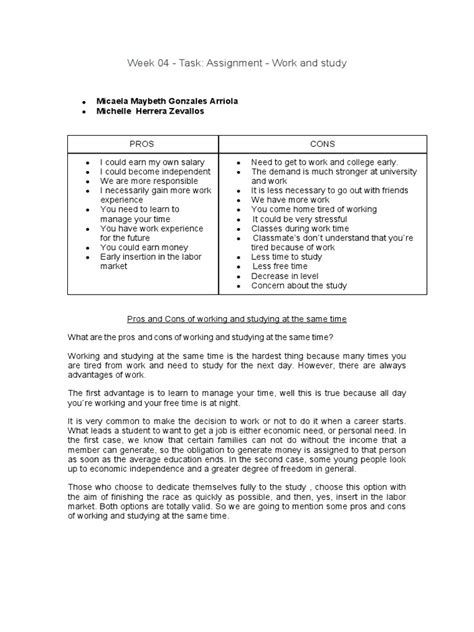 week  task assignment work  study  human nature economies