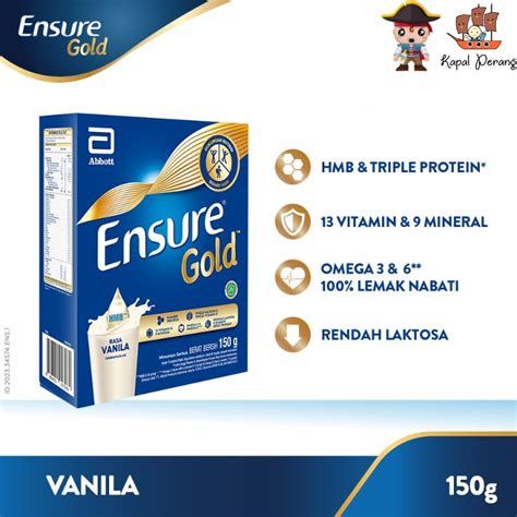 Jual Ensure Gold HMB Vanila 150 G Shopee Indonesia