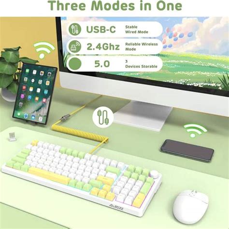 AJAZZ AK Mechanical Keyboard Three Mode Hot Swap G Wired BT PBT Triple Keycap RGB Gaming