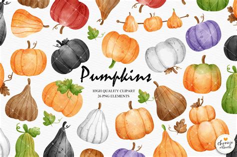 Pumpkin Clipart, Fall Clipart Graphic by Chonnieartwork · Creative Fabrica