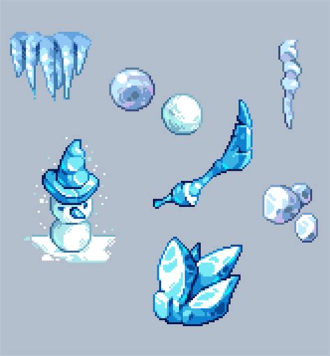 An ice and snow study I did in pixel art : r/DigitalArt