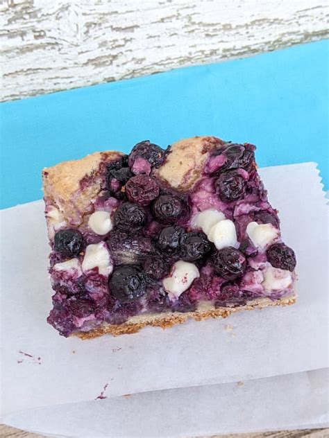 Decadent Blueberry Cream Cheese Bars With White Chocolate Chips