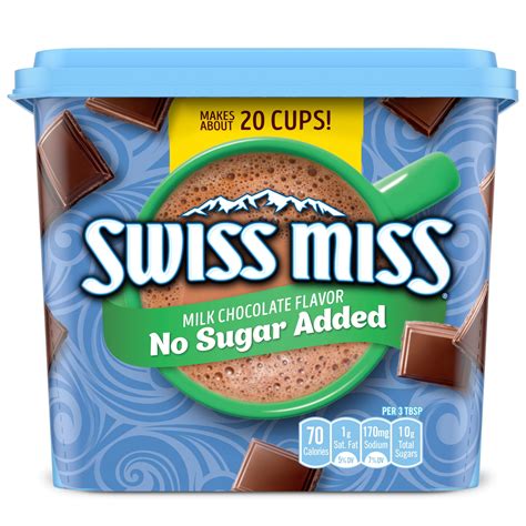 Swiss Miss Sugarless Real Food Flavored Hot Cocoa Mix Oz Canister Walmart