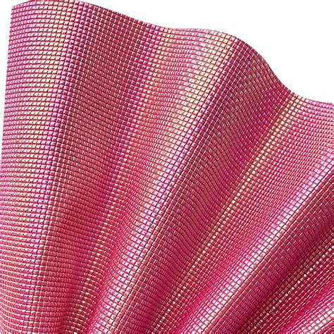 XHT 30 X 135cm Embossed Plaid Pattern Faux Leather Roll Holographic