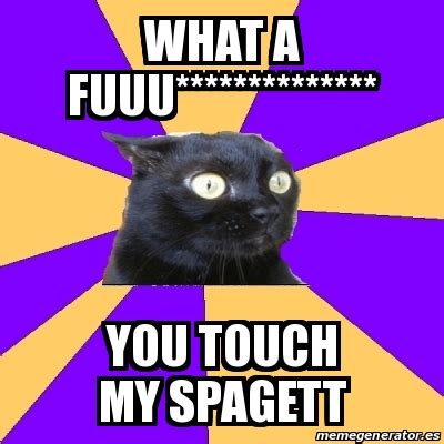 Meme Anxiety Cat - WHAT A FUUU************** you touch my spagett - 30465340