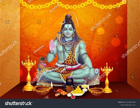 lord shive  illustration hd image stock illustration