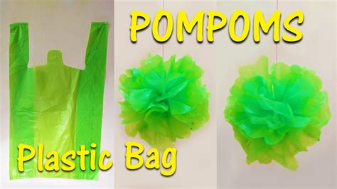 Flower Pompoms Using Plastic Bag Diy Carry Bag Pompoms Party