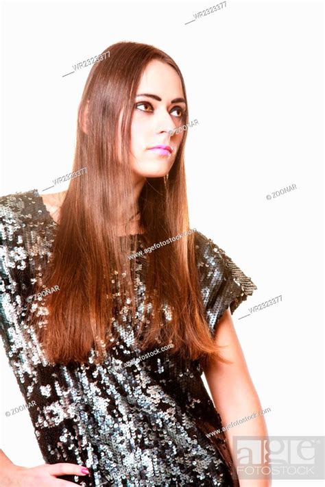 Portrait Brunette Woman With Dark Makeup Stock Photo Picture And Royalty Free Image Pic