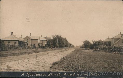 Residential Street Wood River, NE Postcard