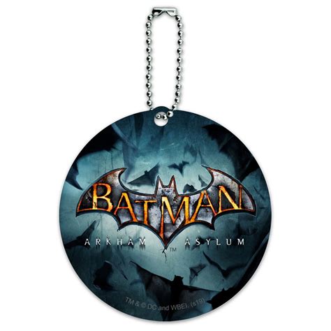 Batman Arkham Asylum Video Game Logo Round Luggage Id Tag Card Suitcase