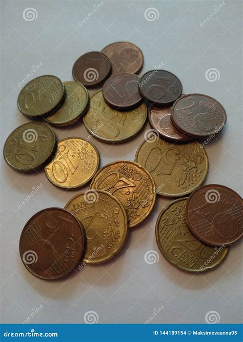 Old Euro Coins From Different Countries Euro And Cents Stock Photo