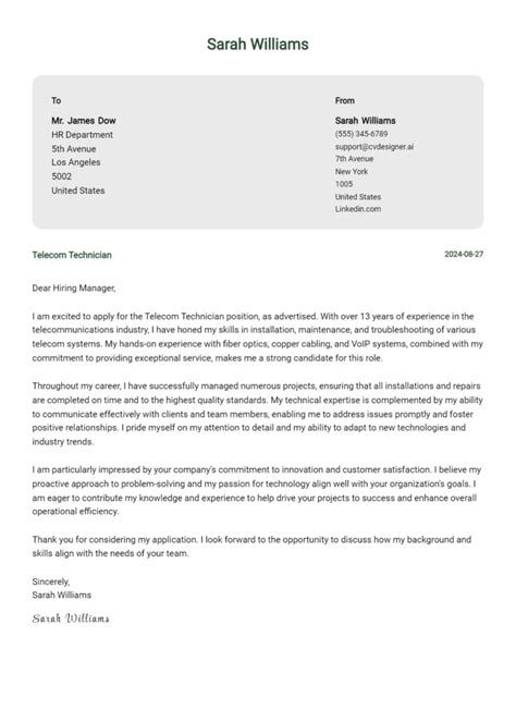 14 Electronic Technician Cover Letter Examples For 2024 Expert Tips