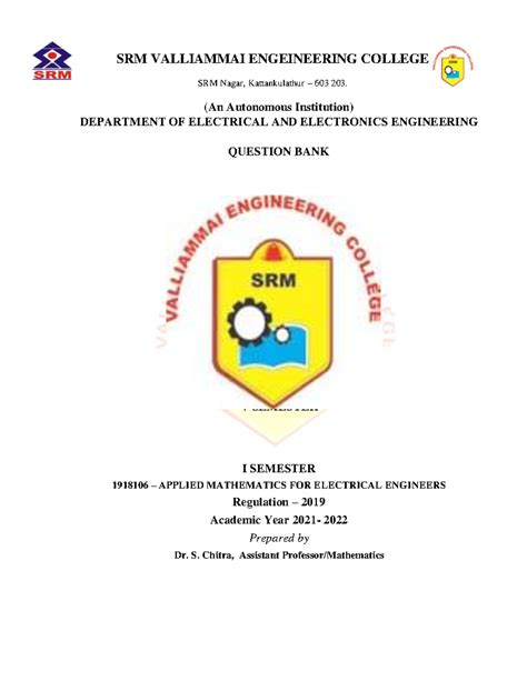 Applied Mathematics For Electrical Engineers