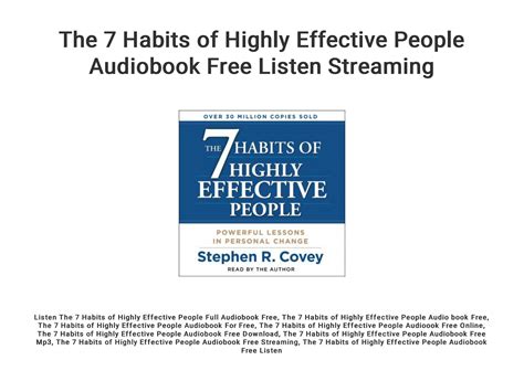The 7 Habits Of Highly Effective People Audiobook Free Listen Streaming