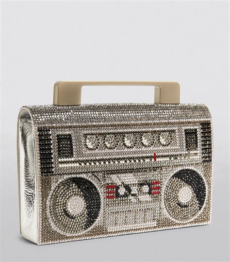 Womens Judith Leiber Silver Soft Boom Box Clutch Bag Harrods UK