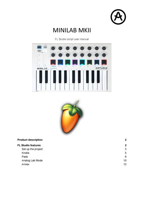 Mini Lab Mk Ii Fl Studio User Manual V Minilab Mkii Product