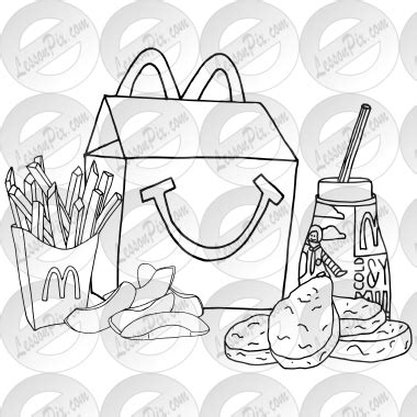 Happy Meal® Outline for Classroom / Therapy Use - Great Happy Meal® Clipart