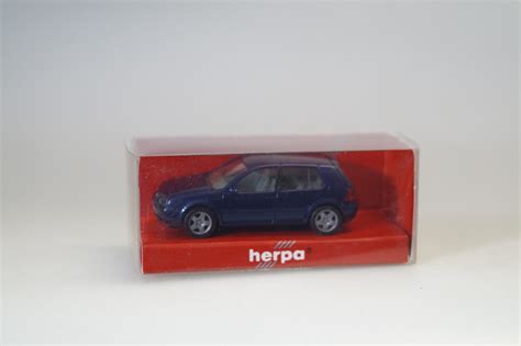 1 87 Herpa 032575 VW Golf IV Dkl Blau Met Neuw Ovp Gearontologist