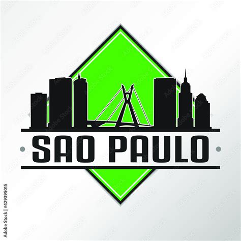 Sao Paulo Brazil Skyline Logo. Adventure Landscape Design. Vector ...